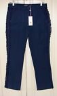 NWT Tory Burch sz 28 navy sea Mayfield cotton blend chinos cropped pants $250