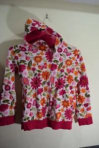 2011 Gymboree GIRLS L 10-12 Floral Full Zip Hoodie Sweatshirt - Picture 1 of 9