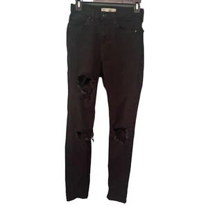 Topshop Moto Women’s Black Jamie Ripped Distressed Stretch Jeans. Size 28 - Picture 1 of 8