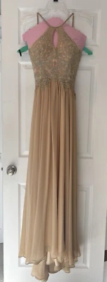 Vestido formal de boda/promoción Dave & Johnny intrincadas costuras y cuentas talla 1-2 Foto 1 de 4