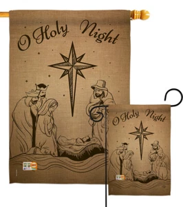 Bandera Jardín Noche Santa Belén Invierno Pequeño Decorativo Regalo Patio Casa Banner - Imagen 1 de 13