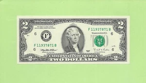 1995 ..UNCIRC $2 F 1193 7871 B .... 1995 $2 F-B BONITO BILLETE FRANCO - Imagen 1 de 2