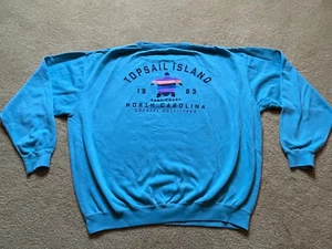 NWT Topsail Island North Carolina Turquoise Turtle Crew Neck Sweatshirt 2XL XXL - Picture 1 of 5
