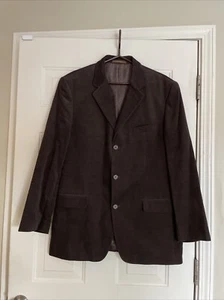 Tasso Elba Men's Brown Courduroy Blazer Jacket Size L (42-44) 100% Cotton - Picture 1 of 10