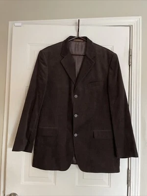 Tasso Elba Men's Brown Courduroy Blazer Jacket Size L (42-44) 100% Cotton - Image 1 of 4