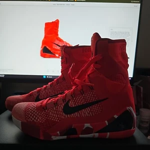 Nike Kobe 9 Elite High Protro Bright Crimson & Emerald Green UK 10 / US 11 - Picture 1 of 5