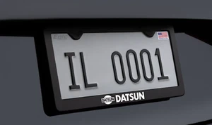 New Datsun License Plate Frame PREMUM Metal Bracket with Screws & Caps - Picture 1 of 1
