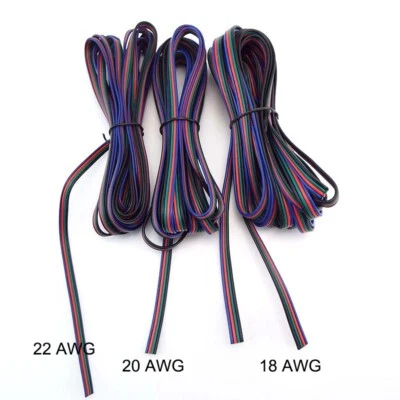 4pin 22awg/18awg LED Strip Light Power Tinned Copper Extension Cord Wire Cable - Image 1 of 4