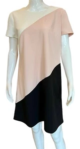 London Times $118 Women's A-line Color Block Dress Size 12P New With Tags NWT - Picture 1 of 6