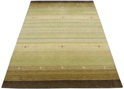 Teppich 100% Wolle 170x240 cm Grün mint Beige Handgewebt Gabbeh LR1044 - Bild 1 von 4