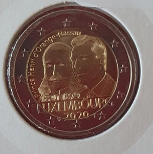 2 EURO GEDENKMÜNZE LUXEMBURG 2020 - 200 JAHRE PRINZ HEINRICH VON ORANIEN-NASSAU - Bild 1 von 2