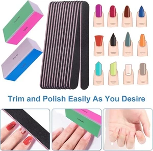 Nail File and Buffer Set, 4 Way Nail Buffers Shine Kit Professional Nail Files f - Picture 1 of 2