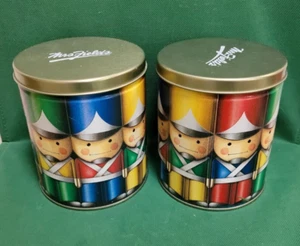 2 Vtg TOY SOLDIER TIN CONTAINER Collectible MRS FIELDS ADVERTISING CHRISTMAS - Picture 1 of 3