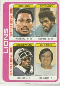FREE SHIPPING-NRMINT TO VG-1978 Topps #509 Detrt Lions King Hill Hunter Sanders 
