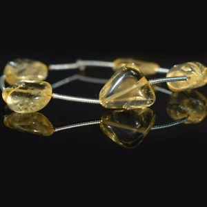 5 cuentas de piedras preciosas lisas de citrino genuino natural para hacer joyas - Imagen 1 de 4
