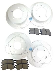Front & Rear Slotted Disc Brake Rotors & Pads, Fits Mitsubishi Eclipse, Galant