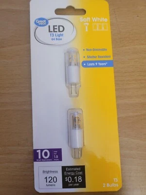 Great Value LED Landscape Lighting T3 2PK 10 Watt Equiv G4 Base Cabinet Lighting - Image 1 of 2