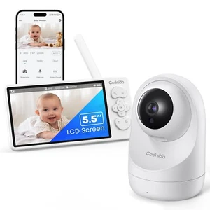 Baby monitor 3MP HD 5.5" con fotocamera wifi 3000mAh batteria inseguimento automatico - Foto 1 di 8