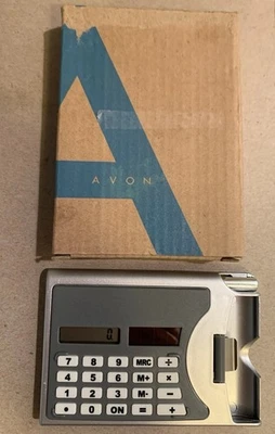 Mini calculadora Avon - Estuche para tarjetas 2008, sin usar en caja Foto 1 de 4