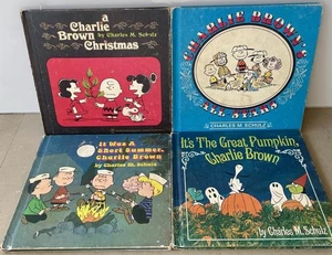 4 Vintage Charlie Brown Hardcover Books, Charles M. Schulz 1960s World Publisher - Bild 1 von 8