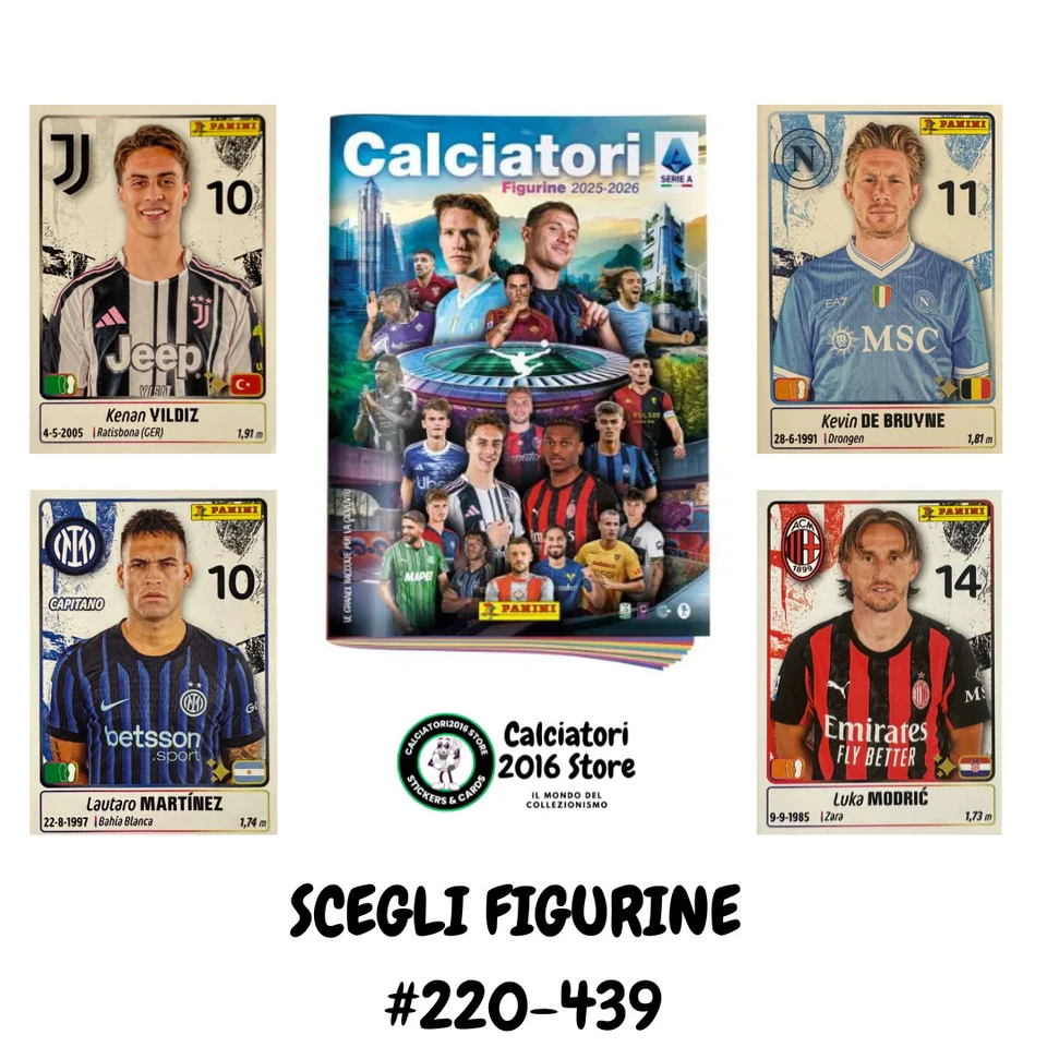 Calciatori Panini 2025/26 - Scegli figurina da 220 a 439 - Immagine 1 di 1