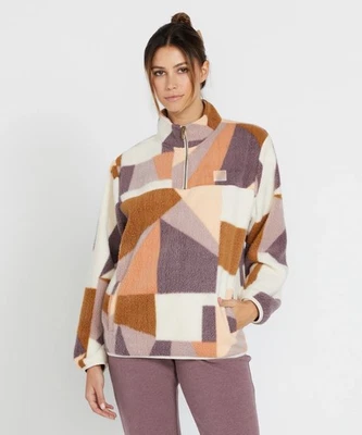 Volcom Women's Pheelin It Quarter Zip Pullover Sweater XL Fleece Fuzzy - Image 1 of 4