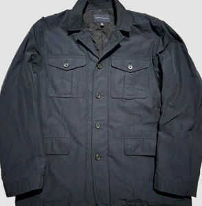 Y2K Banana Republic Giacca Uomo XL Blu Trapuntato Foderato Campo 4 Tasche - Foto 1 di 8