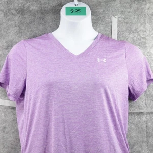 Under Armour Shirt Womens Large Purple Tech SSV Twist Athletic Loose Fit TAGS - Picture 1 of 12
