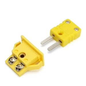 K-Type Panel Mount Thermocouple Mini Plug Connector, Male and Female, Yellow… - Imagen 1 de 5