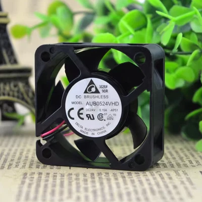 Delta AUB0524VHD Cooling Fan DC 24V 0.15A 2Pin 5020 5CM Frequency Converter Fan - Image 1 of 4