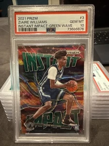 Panini Prizm Ziaire Williams 2021-22 impacto instantáneo onda verde Prizm #3 PSA 10 - Imagen 1 de 2