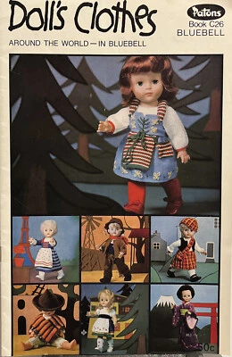 Patons Book C26 Doll’s Clothes around the world in Bluebell, paperback - Image 1 of 3