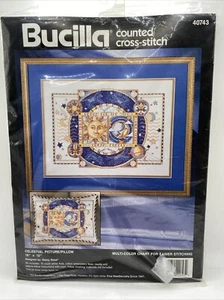 Bucilla CELESTIAL PICTURE/PILLOW Counted Cross Stitch Kit #40743 Vtg 1993 - Picture 1 of 5