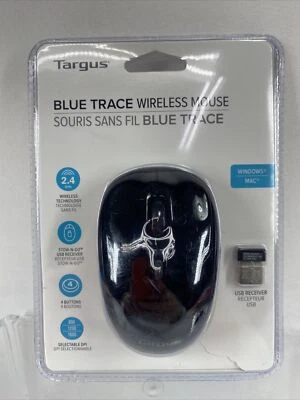Targus Wireless Blue Trace Mouse AMW50US Black Computer Portable Windows MAC - Image 1 of 2