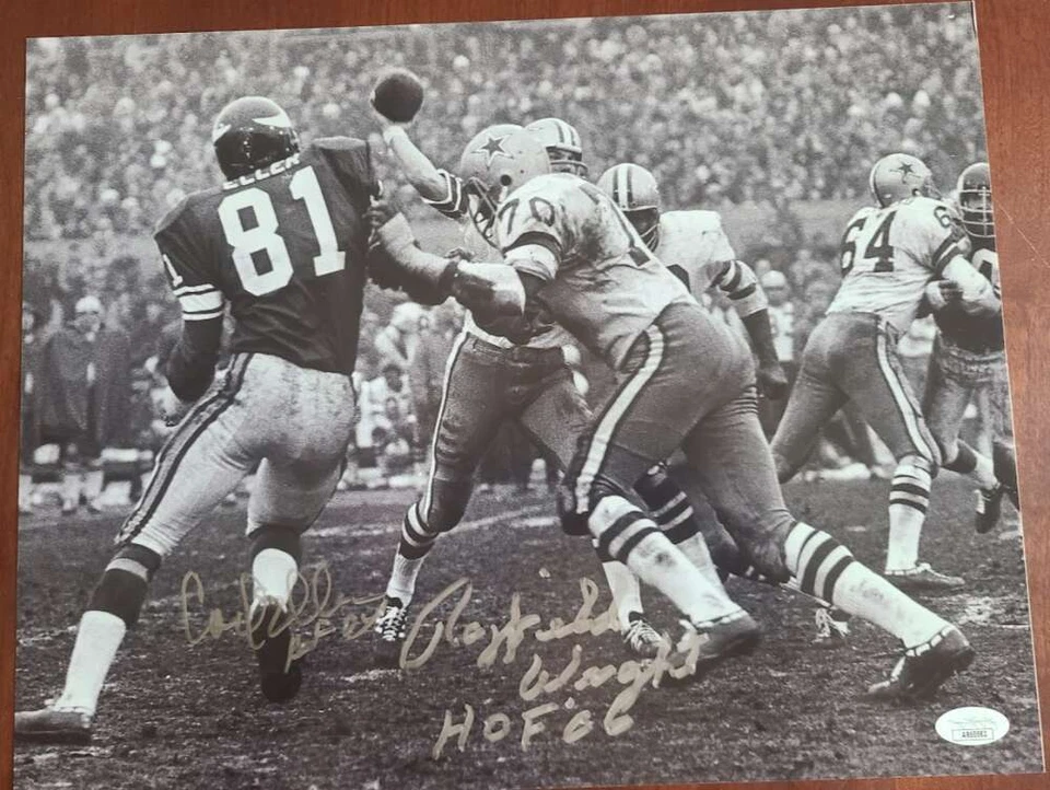 Rayfield Wright Carl Eller JSA Coa Autograph 11x14 Photo Signed - Image 1 of 1