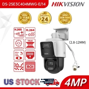 Hikvision Tandem Vu 4MP+4MP 4X PoE PTZ IP Cameras DS-2SE3C404MWG-E/14 2.8-12mm - Picture 1 of 2