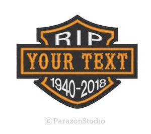 Maßgeschneidertes besticktes Kunstleder RIP R.I.P Memorial in Erinnerung an das Nähen auf Patch - Bild 1 von 12