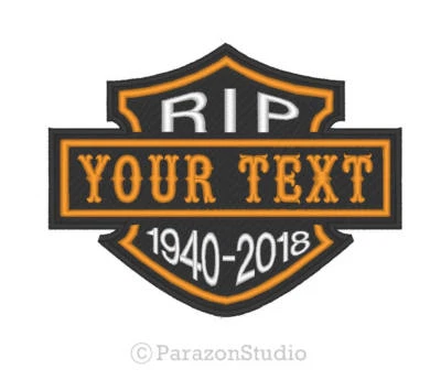 Custom Embroidered RIP R.I.P Memorial In Memory Motorcycle Biker Sew on Patch  - Image 1 of 4