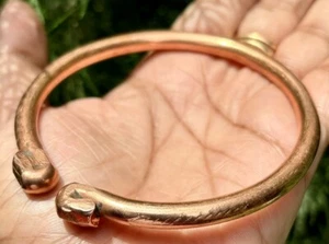 1Pc Pure Copper Mens Healing Bangle, Cuff, Bracelet, Jewelry, Spiritual, 57 gram - Picture 1 of 11