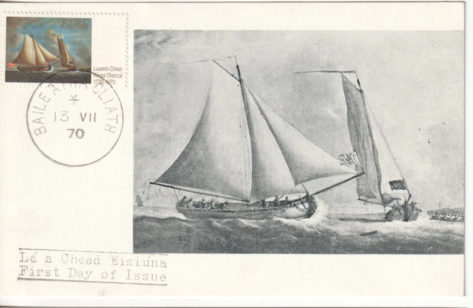 Yate FDC IRLANDA tarjeta máxima 1970 Foto 1 de 1