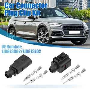 No.1J0973802/1J0973702 2 Pin Male Female Connector Sensor Set for VW for Audi - Picture 1 of 6