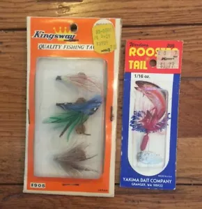 Esche mosche da pesca vintage Kingsway Japan & Yakima esca nuovo vecchio stock mosche cucchiaio - Foto 1 di 3