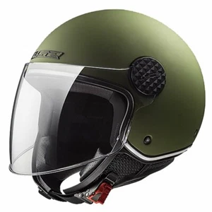 CASCO JET LS2 SPHERE LUX MATT MILITARY VISIERA SCURA OMAGGIO VERDE OPACO OF558  - Picture 1 of 6