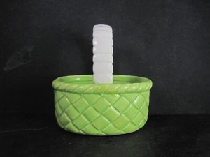Small Vintage Lefton Green Basket - Picture 1 of 8