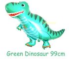 T-Rex Dinosaur Foil Balloon Jumbo 99Cm Green Trex Jurassic Prehistoric Party