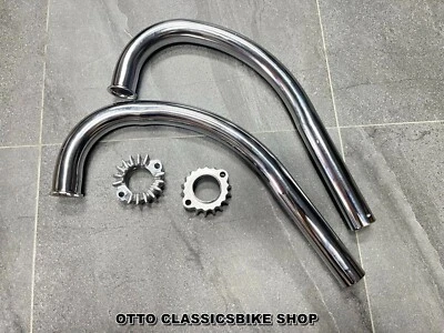 Juego de un par de tubos de escape y bridas de escape HONDA C92 CA92 C95 CA95 Foto 1 de 4