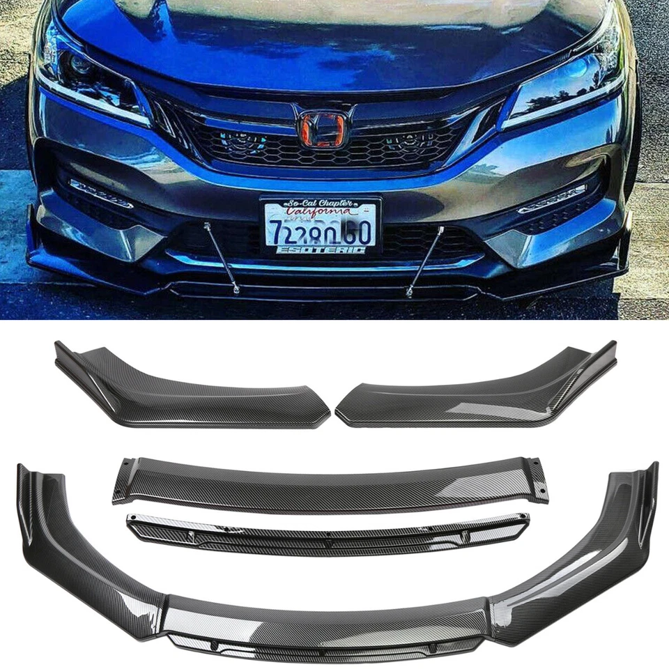 For Honda Accord 2001-2010 Front Bumper Lip Splitter Chin Spoiler Carbon Fiber Foto 1 de 4