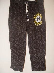 New Michigan Wolverines Women Grey Knit Pants Ladies Size Med Joggers Knee Capri - Picture 1 of 1