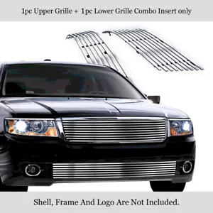 Fits 2007-2008 Lincoln MKZ Stainless Silver Billet Grille Grill Insert Combo - Picture 1 of 7