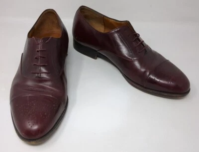 Salvatore Ferragamo Brogue Wingtip Oxford Burgundy Leather Lace Up Shoes 8.5 EE - Image 1 of 4